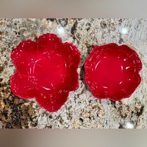 Chantal Red Ceramic Leaf Bowls – Set of 2
